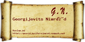 Georgijevits Nimród névjegykártya